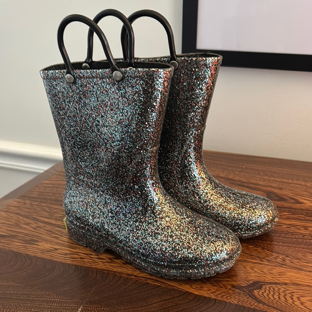 Glittery Kids Rain Boots